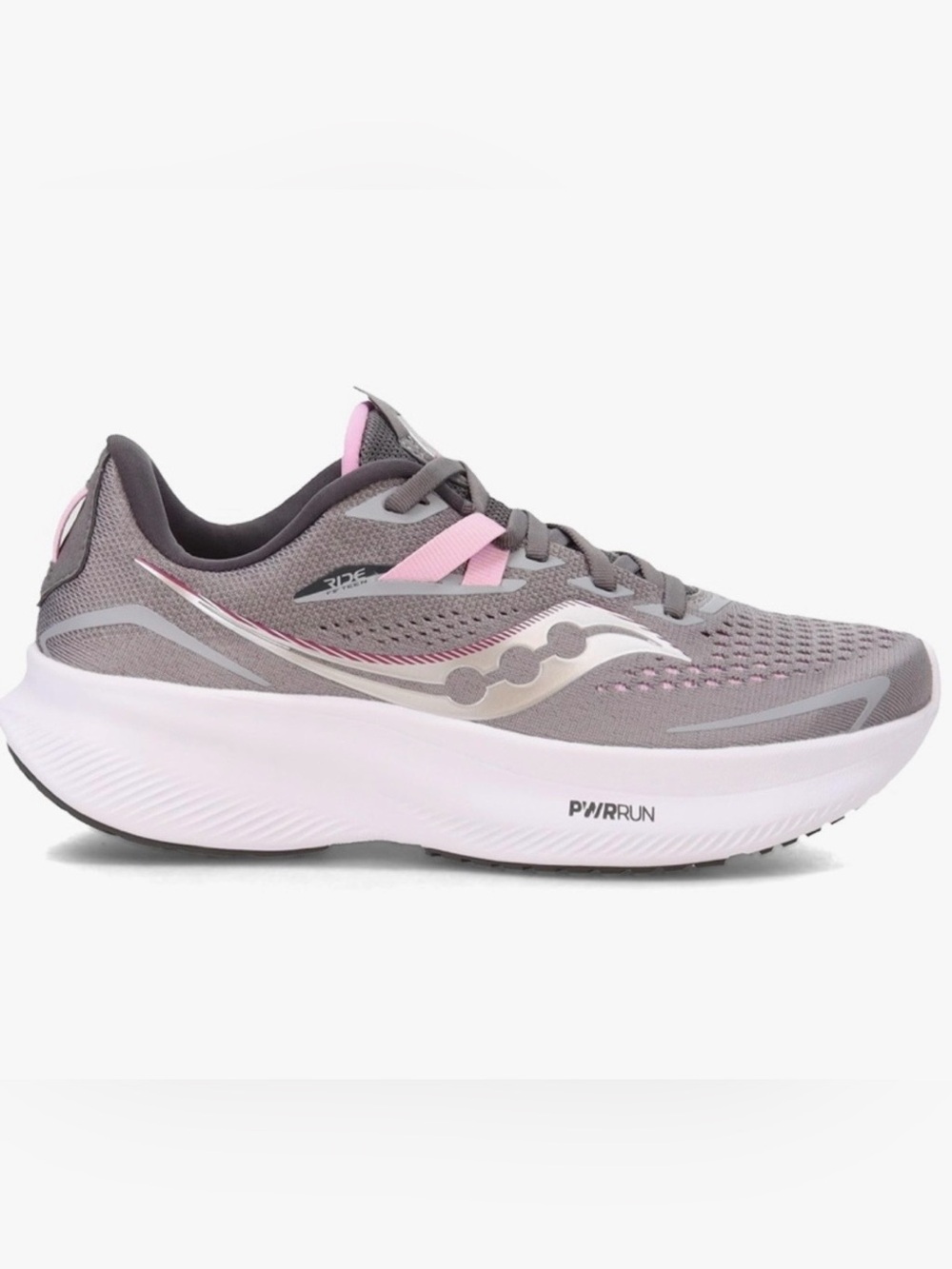 Saucony Women's Ride Running Shoe - Gray/Pink